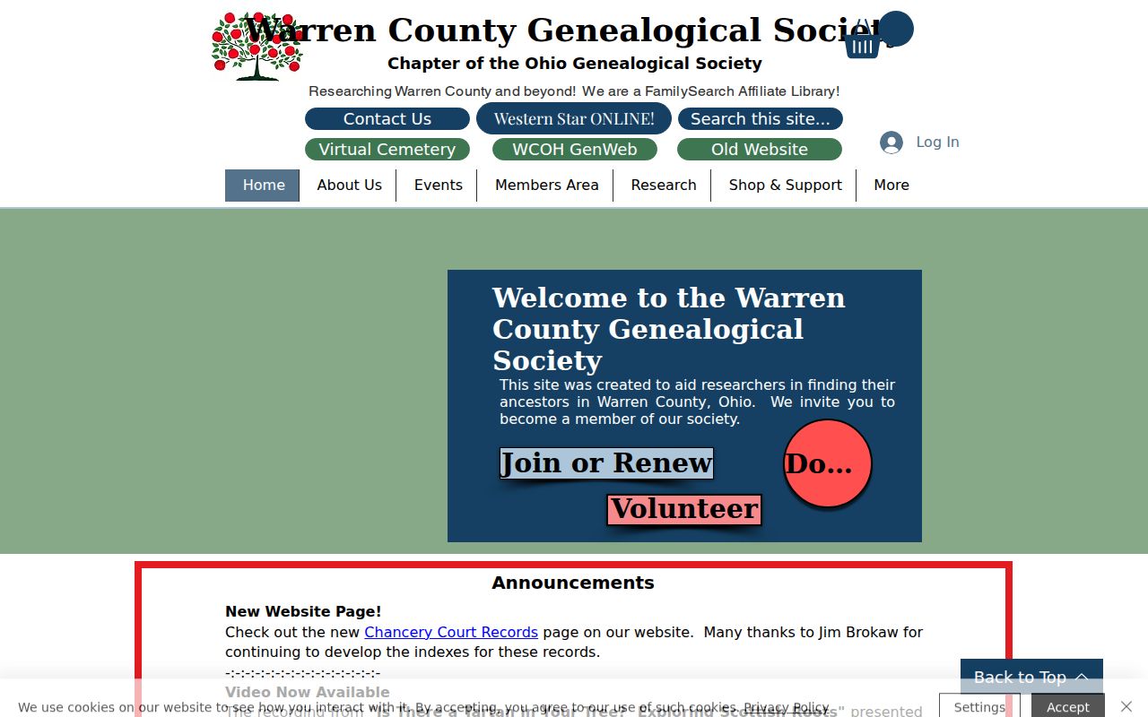 Warren County city directory research at the Genealogical Society library