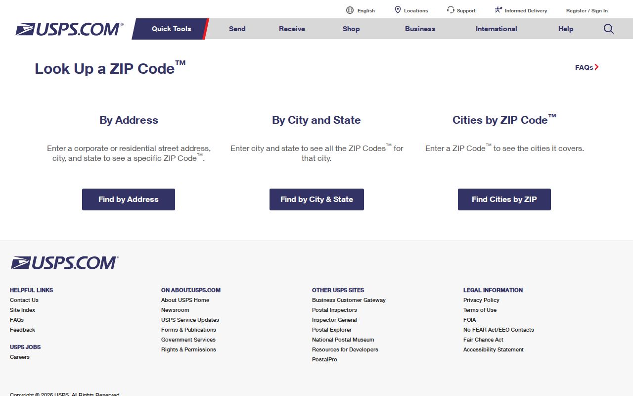 Warren County ZIP code USPS postal verification screen
